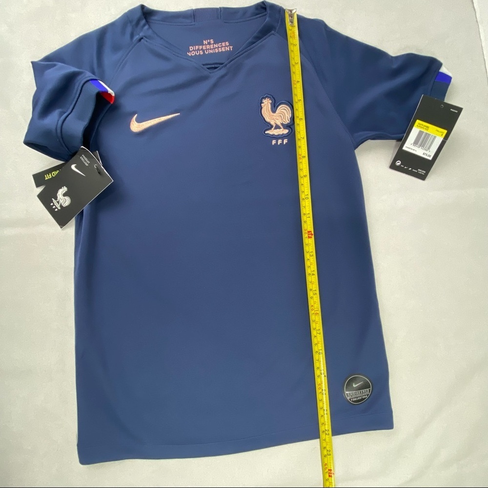 NWT Nike France FIFA 19 World Cup Home Youth Unisex Jersey Soccer Blue Size S - Picture 6 of 6